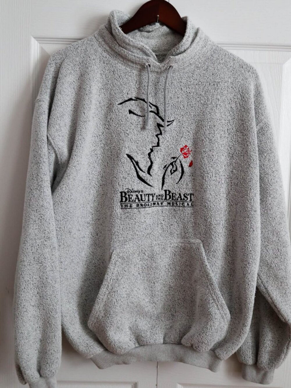 Vtg '90s Disney's Beauty & The Beast on Broadway Sweatshirt XL Terry Cotton Y2K
